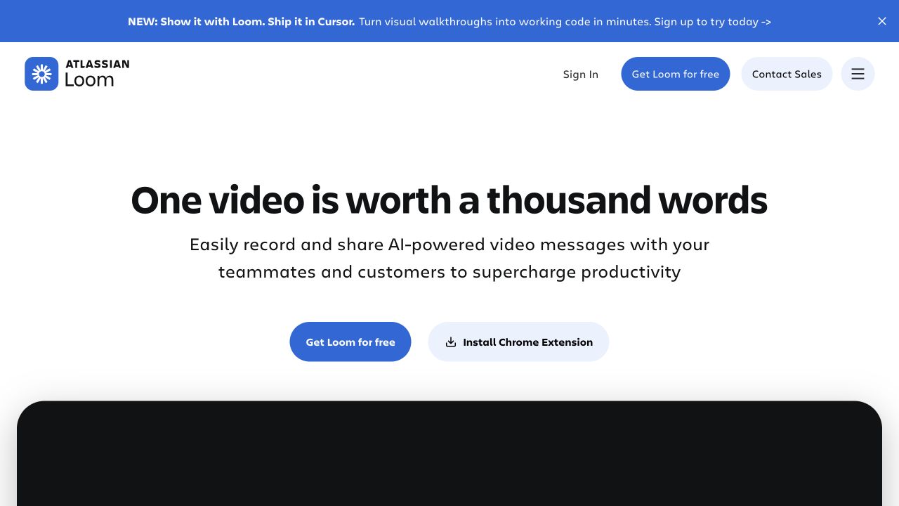 Loom homepage, captured September 25, 2026